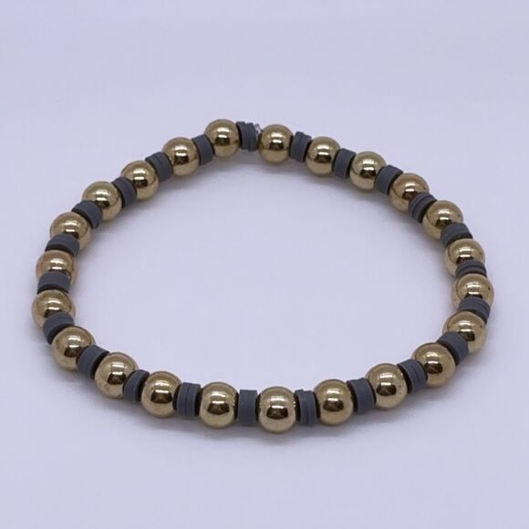 NWT Wool + Pepper Co. Gray & Gold Bracelet - Picture 1 of 5